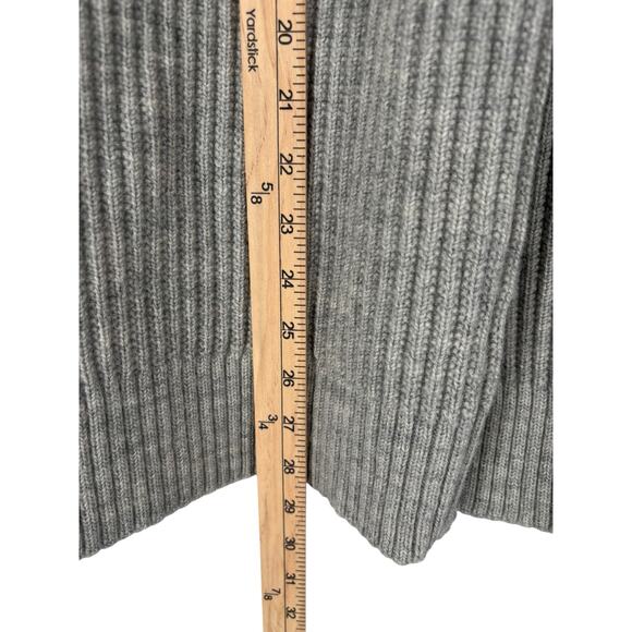 LL Bean Signature 100% Wool Full Zip Cardigan Ribbed Knit Grandpa Cabincore Lg - Picture 4 of 11